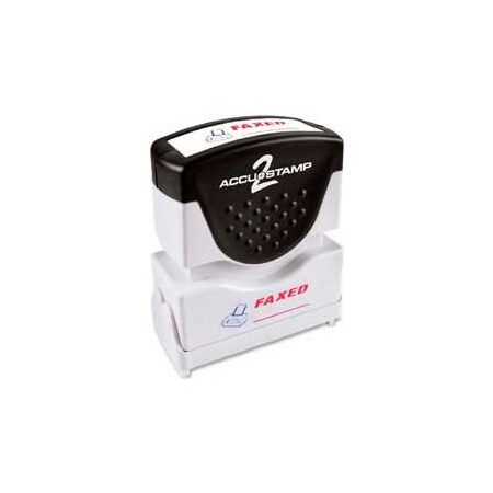 Cosco Cosco Pre-Inked Message Stamp, FAXED, 1/2" x 1-5/8", Blue/Red 35533